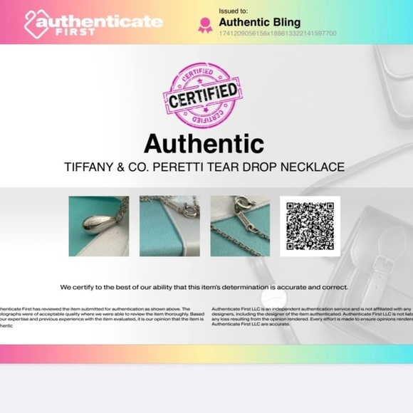 Tiffany & Co Peretti tear drop necklace box and authentication 925 - Picture 3 of 7